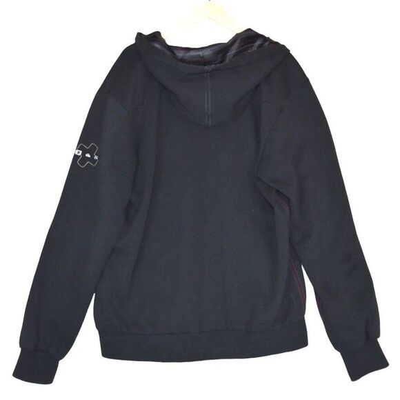 Vintage Quiksilver Full Zip Hoodie XL Black Satin Lined Streetwear Skater Y2K - Picture 2 of 7